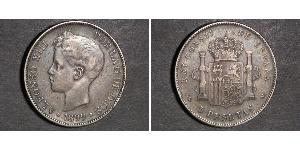 5 Песета Королевство Испания (1874 - 1931) Серебро 