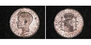 5 Песета Королевство Испания (1874 - 1931) Серебро 
