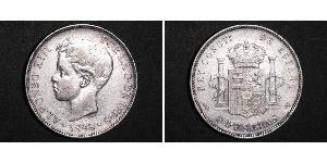 5 Песета Королівство Іспанія (1874 - 1931) Срібло 