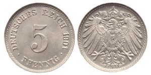 5 Пфенниг Германская империя (1871-1918) Никель/Медь 