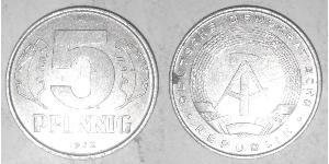 5 Пфеніг Німецька Демократична Республіка (1949-1990) Алюміній 