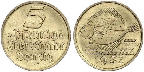 5 Пфеніг Gdansk (1920-1939) Бронза/Алюміній 