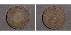 5 Рейс Королівство Португалія (1139-1910) Мідь Мария II королева Португалії (1819-1853)