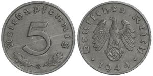 5 Рейхспфенниг Третий рейх (1933-1945) Цинк 