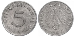 5 Рейхспфеніг Третій рейх (1933-1945) Цинк 
