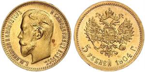 5 Рубль Российская империя (1720-1917) Золото Николай II (1868-1918)