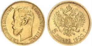 5 Рубль Російська імперія (1720-1917) Золото Микола II (1868-1918)