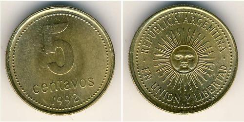 5 Сентаво Аргентинская Республика (1861 - ) Латунь 