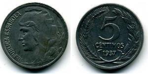 5 Сентимо Вторая Испанская Республика (1931 - 1939) Iron 