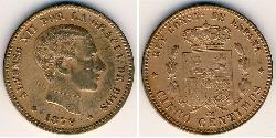 5 Сентимо Королевство Испания (1874 - 1931) Бронза 