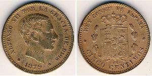 5 Сентімо Королівство Іспанія (1874 - 1931) Бронза 