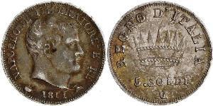 5 Сольдо Королівство Італія (Наполеонівське) (1805–1814) Срібло Наполеон I Бонапарт(1769 - 1821)