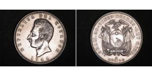 5 Сукре Эквадор (1830 - ) Серебро Сукре, Антонио Хосе (1795 - 1830)