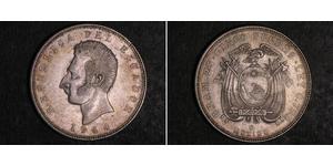 5 Сукре Эквадор (1830 - ) Серебро Сукре, Антонио Хосе (1795 - 1830)