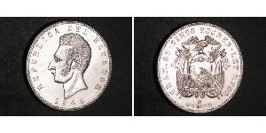 5 Сукре Эквадор (1830 - ) Серебро Сукре, Антонио Хосе (1795 - 1830)