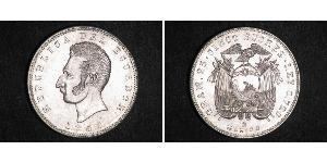 5 Сукре Эквадор (1830 - ) Серебро Сукре, Антонио Хосе (1795 - 1830)