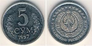 5 Сум Узбекістан (1991 - ) Нікель/Залізо 