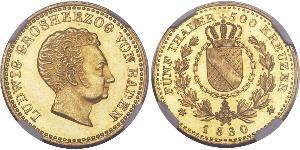 5 Талер Велике герцогство Баден (1806-1918) Золото Louis I, Grand Duke of Baden (1763 - 1830)