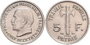5 Франк Vichy France (1940-1944)  Філіпп Петен