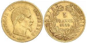 5 Франк Second French Empire (1852-1870) Золото Наполеон ІІІ Бонапарт (1808-1873)