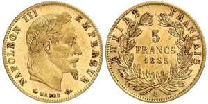 5 Франк Second French Empire (1852-1870) Золото Наполеон ІІІ Бонапарт (1808-1873)