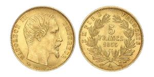5 Франк Second French Empire (1852-1870) Золото Наполеон ІІІ Бонапарт (1808-1873)