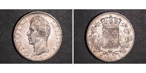 5 Франк Kingdom of France (1815-1830) Серебро Карл X король Франции (1757-1836)