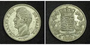 5 Франк Kingdom of France (1815-1830) Серебро Карл X король Франции (1757-1836)