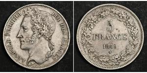 5 Франк Бельгия Серебро Леопольд I (король Бельгии) (1790-1865)