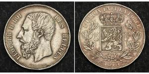 5 Франк Бельгия Серебро Леопольд II (1835 - 1909)