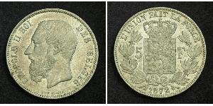 5 Франк Бельгия Серебро Леопольд II (1835 - 1909)