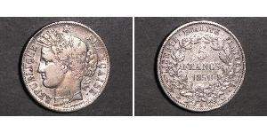 5 Франк Вторая французская республика (1848-1852) Серебро 