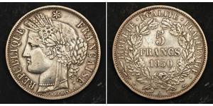 5 Франк Вторая французская республика (1848-1852) Серебро 