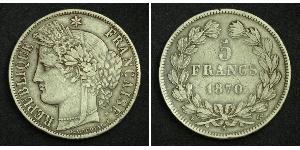 5 Франк Вторая французская республика (1848-1852) Серебро 