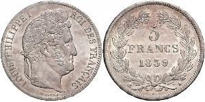 5 Франк Июльская монархия (1830-1848) / Франция Серебро Луи-Филипп I (1773 -1850)