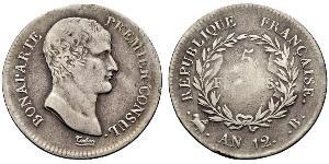 5 Франк Первая Французская империя (1804-1814) Серебро Наполеон I(1769 - 1821)