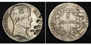 5 Франк Первая Французская империя (1804-1814) Серебро Наполеон I(1769 - 1821)