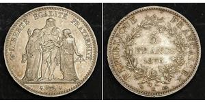 5 Франк Третья французская республика (1870-1940)  Серебро 