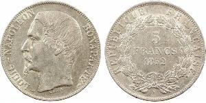 5 Франк French Second Republic (1848-1852) Срібло Наполеон ІІІ Бонапарт (1808-1873)