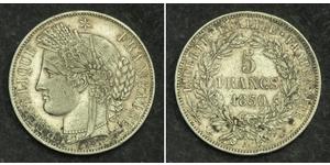 5 Франк French Second Republic (1848-1852) Срібло 
