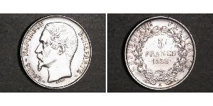5 Франк French Second Republic (1848-1852) Срібло Наполеон ІІІ Бонапарт (1808-1873)