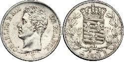 5 Франк Kingdom of France (1815-1830) Срібло Карл X король Франції (1757-1836)