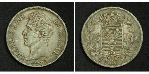 5 Франк Kingdom of France (1815-1830) Срібло Карл X король Франції (1757-1836)