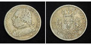 5 Франк Kingdom of France (1815-1830) Срібло Людовик XVIII  (1755-1824)