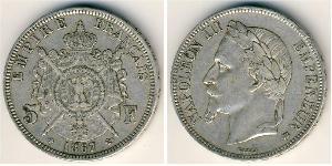 5 Франк Second French Empire (1852-1870) Срібло Наполеон ІІІ Бонапарт (1808-1873)
