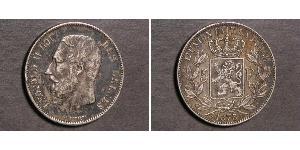 5 Франк Бельгія Срібло Леопольд II (1835 - 1909)