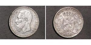 5 Франк Бельгія Срібло Леопольд II (1835 - 1909)