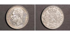 5 Франк Бельгія Срібло Леопольд II (1835 - 1909)