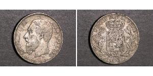 5 Франк Бельгія Срібло Леопольд II (1835 - 1909)