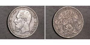 5 Франк Бельгія Срібло Леопольд II (1835 - 1909)